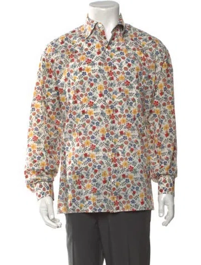 Pre-owned Maus & Hoffman Floral Print Long Sleeve Dress Shirt In Multicolor