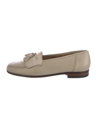 Pre-owned Maus & Hoffman Leather Tassel Accents Espadrilles In Neutral