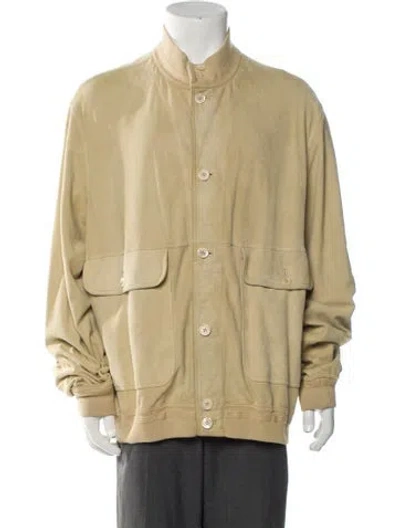 Pre-owned Maus & Hoffman Leather Utility Jacket In Neutral