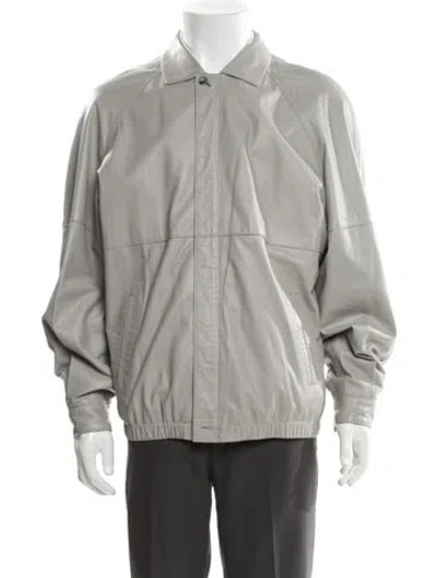 Pre-owned Maus & Hoffman Leather Windbreaker In Gray