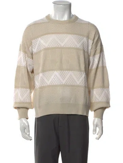 Pre-owned Maus & Hoffman Patterned Crew Neck Pullover In Neutrals