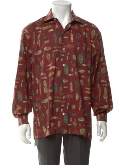 Pre-owned Maus & Hoffman Patterned Long Sleeve Dress Shirt In Multicolor