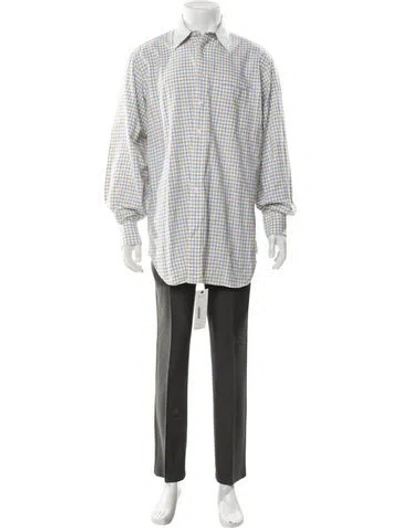 Pre-owned Maus & Hoffman Plaid Print Long Sleeve Dress Shirt In Multi