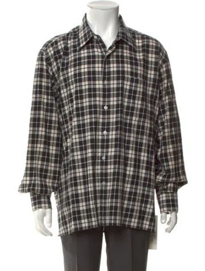 Pre-owned Maus & Hoffman Plaid Print Long Sleeve Shirt In Black