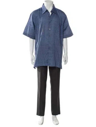 Pre-owned Maus & Hoffman Printed Short Sleeve Shirt In Blue