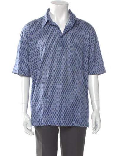 Pre-owned Maus & Hoffman Printed Short Sleeve Shirt In Blue