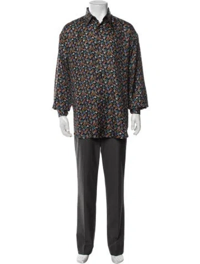 Pre-owned Maus & Hoffman Silk Graphic Print Shirt In Multicolor