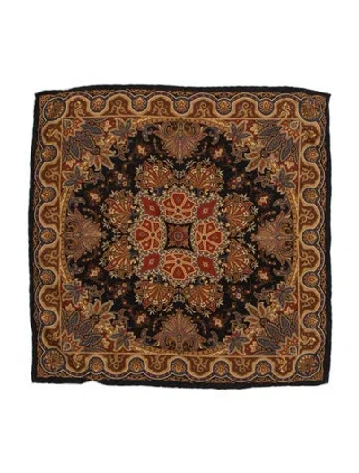 Pre-owned Maus & Hoffman Silk Pocket Square In Black