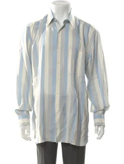 Pre-owned Maus & Hoffman Striped Long Sleeve Shirt In Blue
