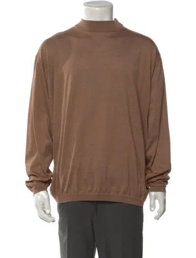 Pre-owned Maus & Hoffman Vintage Mock Neck Pullover In Brown