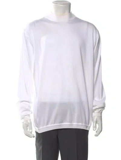 Pre-owned Maus & Hoffman Vintage Mock Neck Pullover In White
