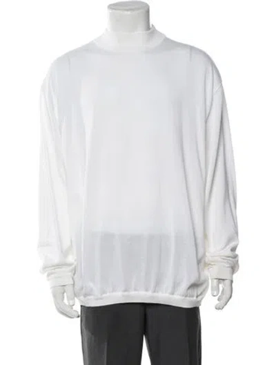 Pre-owned Maus & Hoffman Vintage Mock Neck Pullover In White