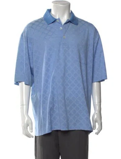Pre-owned Maus & Hoffman Vintage Patterned Polo Shirt In Blue
