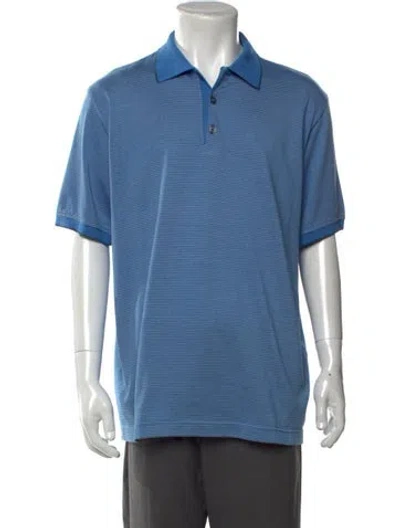 Pre-owned Maus & Hoffman Vintage Striped Polo Shirt In Blue