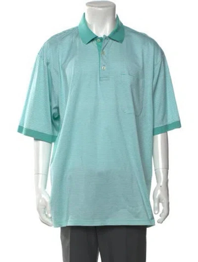 Pre-owned Maus & Hoffman Vintage Striped Polo Shirt In Blue