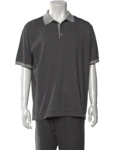 Pre-owned Maus & Hoffman Vintage Striped Polo Shirt In Grey