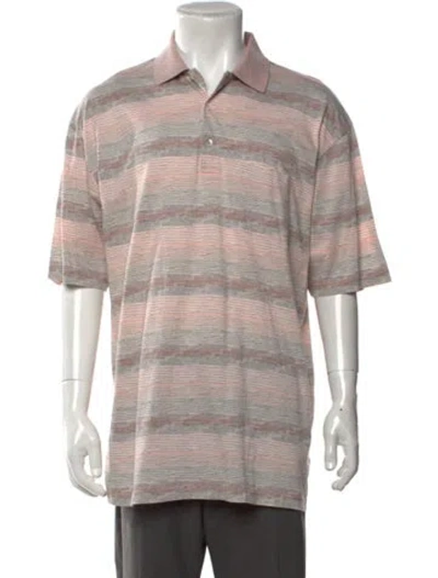 Pre-owned Maus & Hoffman Vintage Striped Polo Shirt In Neutrals