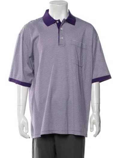 Pre-owned Maus & Hoffman Vintage Striped Polo Shirt In Purple