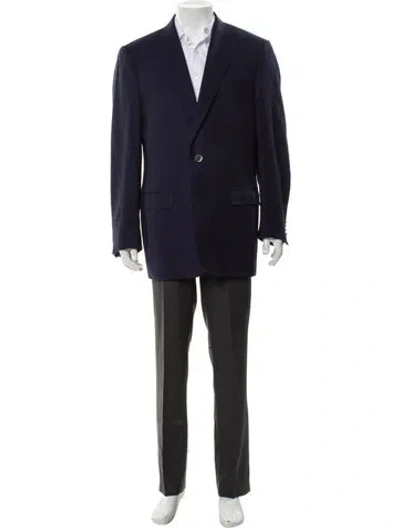 Pre-owned Maus & Hoffman Virgin Wool Overcoat In Blue