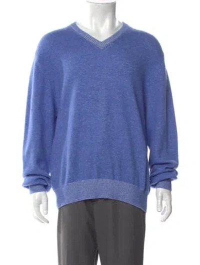 Pre-owned Maus & Hoffman V-neck Long Sleeve Pullover In Blue