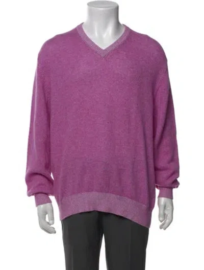 Pre-owned Maus & Hoffman V-neck Long Sleeve Pullover In Purple