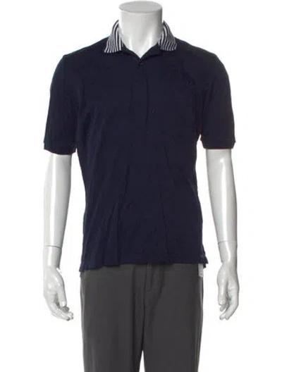 Pre-owned Maus & Hoffman V-neck Short Sleeve Polo Shirt In Blue