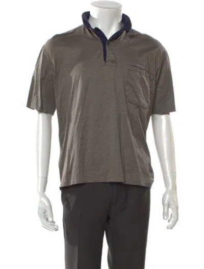 Pre-owned Maus & Hoffman V-neck Short Sleeve Polo Shirt In Brown