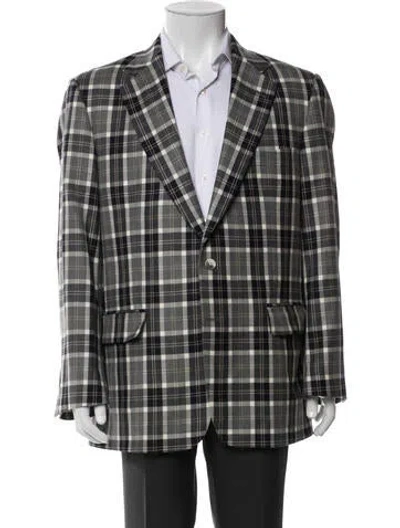 Pre-owned Maus & Hoffman Wool Plaid Print Blazer In Multi