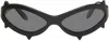 Maustein Black Spike Sunglasses In Black/smoke