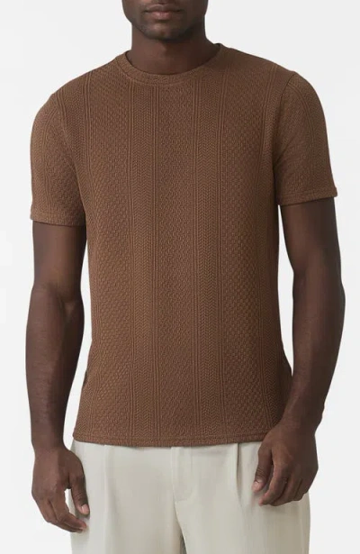 Mauvais Cedro Slim Textured Tee In Brown