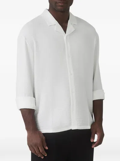 Mauvais Crinkled Camp-collar Shirt In White