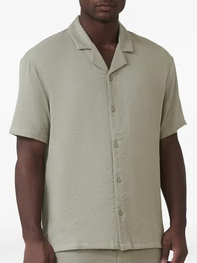 Mauvais Crinkled Short-sleeve Shirt In Green