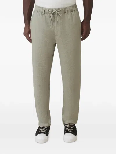 Mauvais Drawstring-waist Textured-finish Trousers In Green