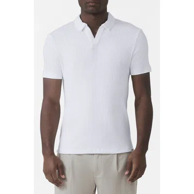 Mauvais Elysee Slim Ribbed Revere Polo In White