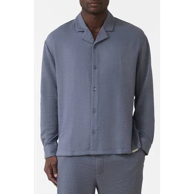 Mauvais Fiorano Long Sleeve Relaxed Fit Shirt In Blue