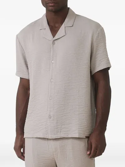 Mauvais Fiorano Textured Short-sleeve Shirt In Neutrals
