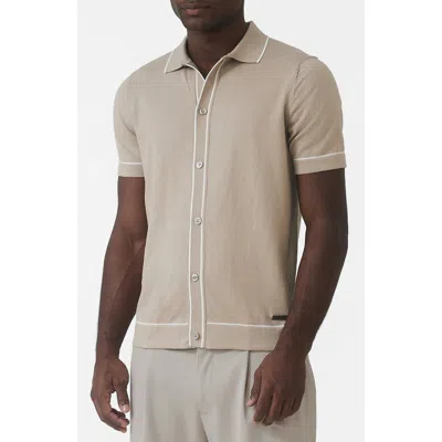 Mauvais Luciano Slim Knit Shirt In Brown