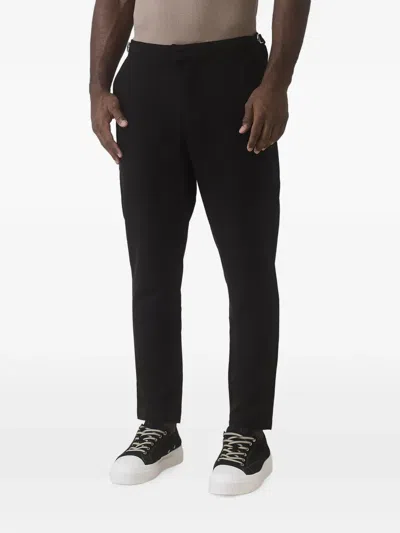 Mauvais Savile Pinstripe-pattern Side-adjuster Trousers In Black