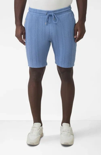 Mauvais Tanami Textured Stretch Slim Shorts In Blue