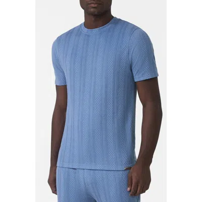 Mauvais Tanami Textured Stretch Slim Tee In Blue