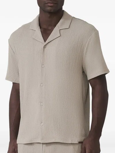 Mauvais Textured Short-sleeve Shirt In Neutrals