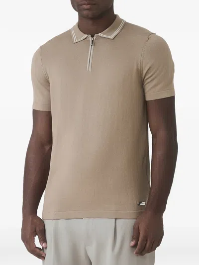 Mauvais Zip-fastening Knitted Polo Shirt In Gray