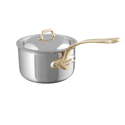 Mauviel 1830 M'cook B Sauce Pan With Lid, Brass Handles, 2.6-qt