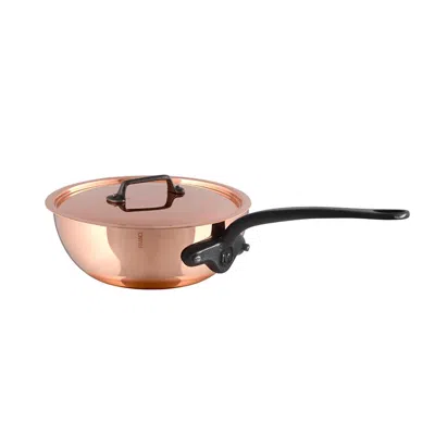 Mauviel M'150 Ci Curved Splayed Saute Pan With Lid, 8 Inch In Pink