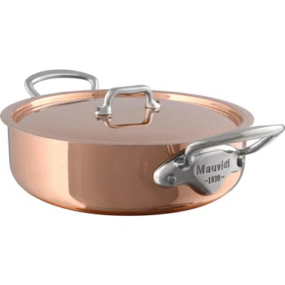 Mauviel M'3 S 3.2-qt Copper Rondeau With Lid, Cast Stainless Steel Handle In Metallic