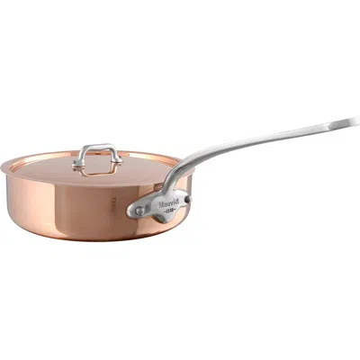 Mauviel M'3 S 3.2-qt Copper Saute Pan With Lid, Cast Stainless Steel Handle In Gold