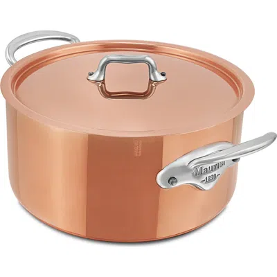 Mauviel M'3 S 5.7-qt Copper Stewpan With Lid, Cast Stainless Steel Handles In Metallic