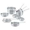 Mauviel M"cook 12 Piece Cookware Set With Cast Stainless Handles, Stainless Steel In Multi