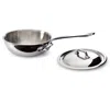 Mauviel M'cook 2.1 Qt. Stainless Steel Curved Splayed Saute Pan With Lid