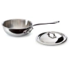 Mauviel M'cook 2.1 Qt. Stainless Steel Curved Splayed Saute Pan With Lid In Silver